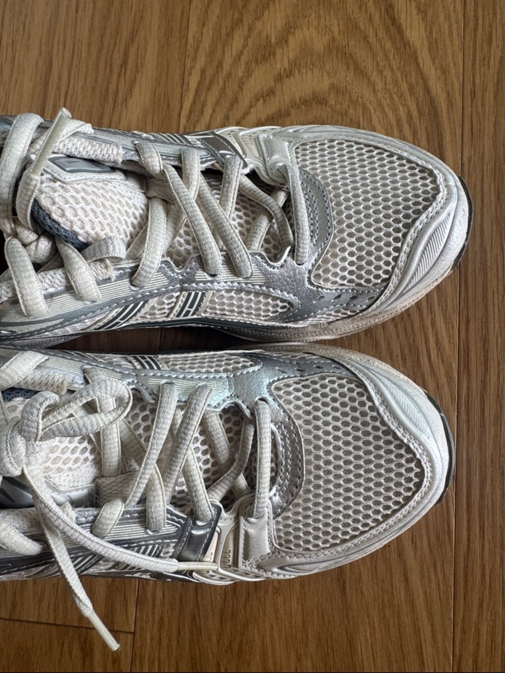 Asics White and Silver Women's Running Sneakers - Picture 3 of 8